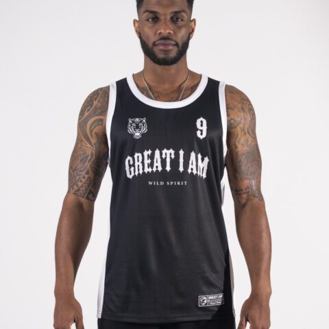 GREAT I AM BASKETBALL JERSEY MANUSCRIPT NEGRO