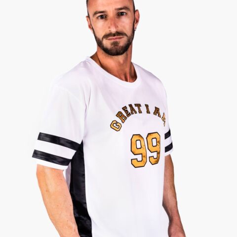 GREAT I AM CAMISETA AMERICANA VARSITY WHITE