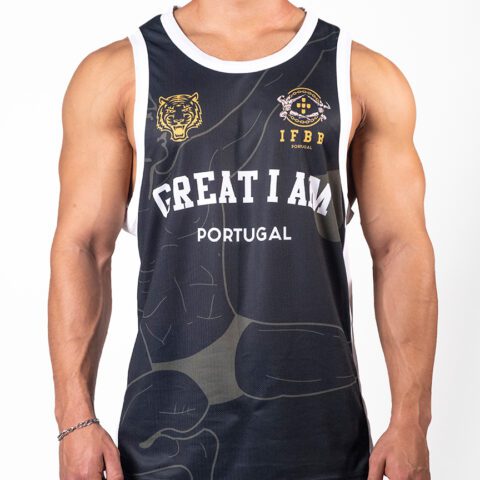 GREAT I AM BASKETBALL JERSEY IFBB PORTUGAL BLACK