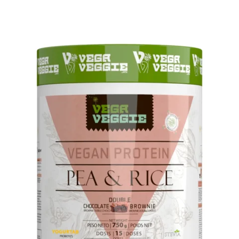 PEA & RICE VEGA VEGGIE. PROTEÍNA VEGETAL  DOBLE CHOCOLATE BROWNIE ¡SÚPER PRECIO!