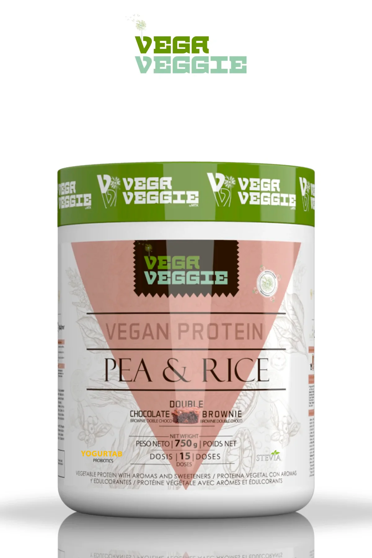 PEA & RICE VEGA VEGGIE. PROTEÍNA VEGETAL DOBLE CHOCOLATE BROWNIE ¡SÚPER PRECIO!