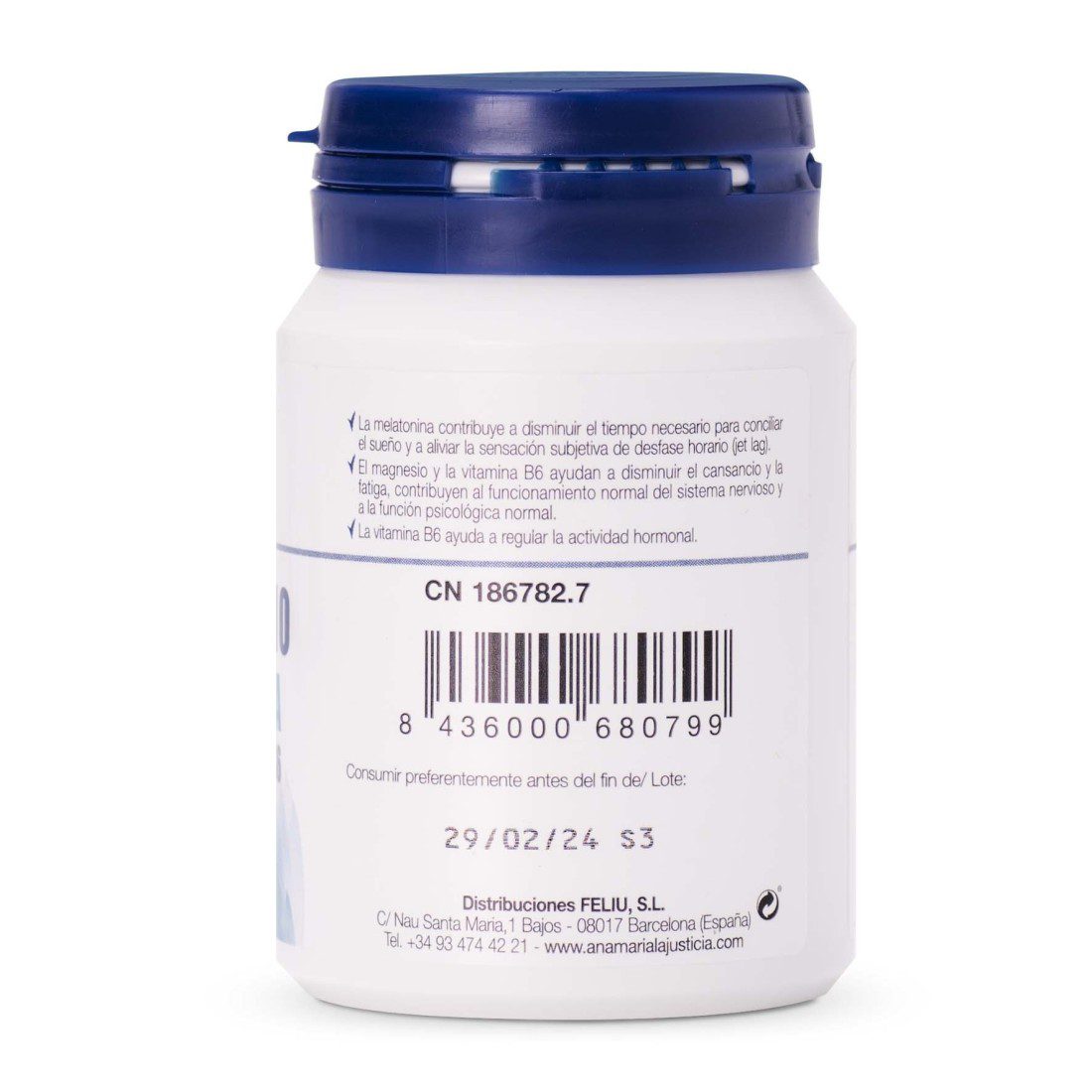 TRIPTÓFANO CON MELATONINA + MAGNESIO Y VIT.B6 (60 comp.) Ana María Lajusticia - Imagen 2
