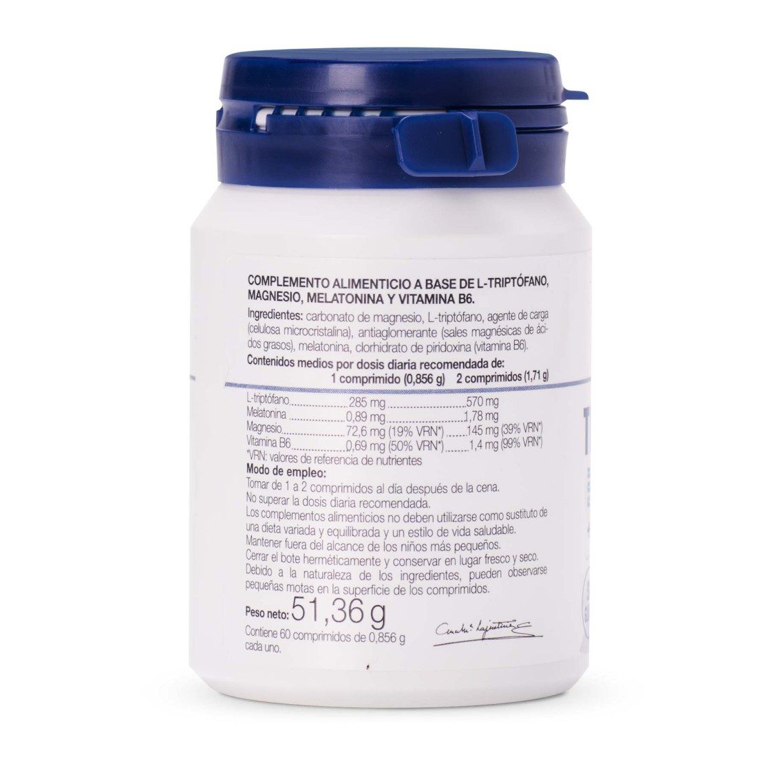 TRIPTÓFANO CON MELATONINA + MAGNESIO Y VIT.B6 (60 comp.) Ana María Lajusticia - Imagen 3
