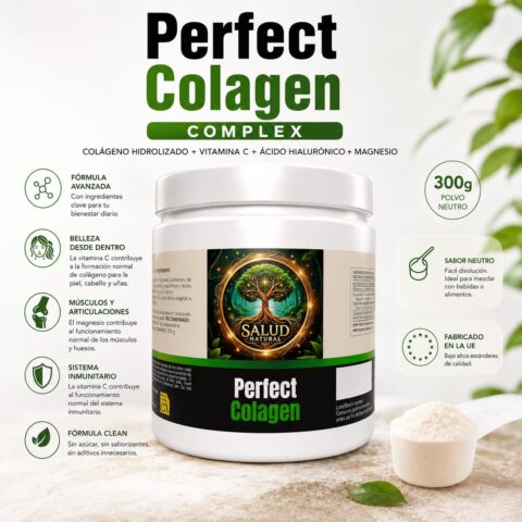 Colágeno Perfect Colagen 300g | Colágeno Hidrolizado con Magnesio, Vitamina C y Ácido Hialurónico | Piel, Articulaciones y Bienestar | Salud Natural