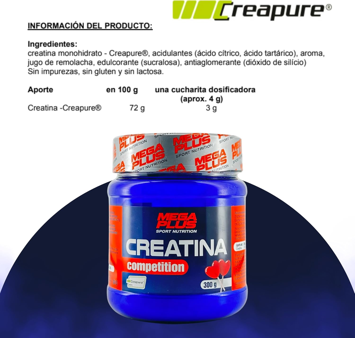 CREATINA CREAPURE LOLLIPOP 300GR - Imagen 3