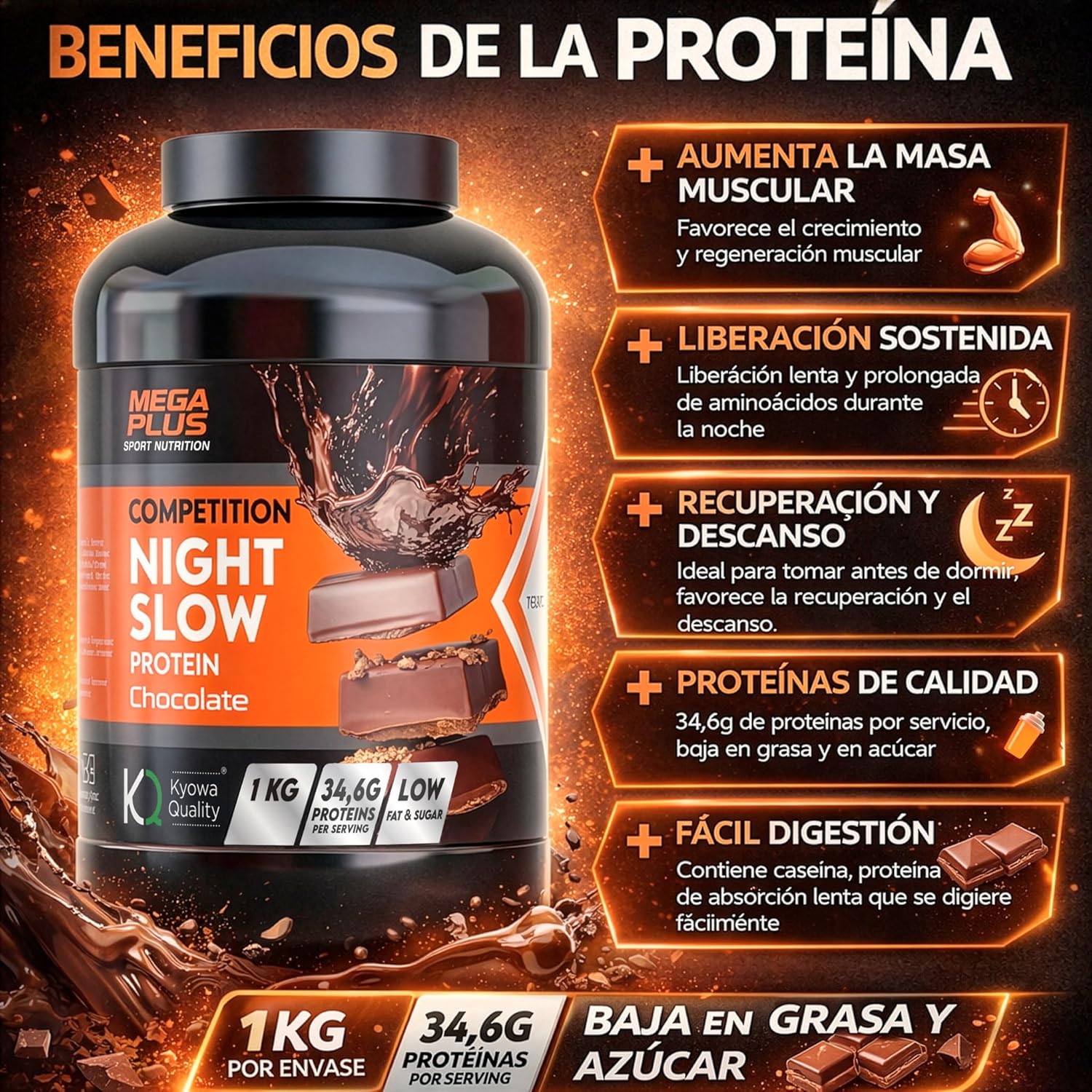 Caseina Night Slow Competition 1kg - Imagen 3