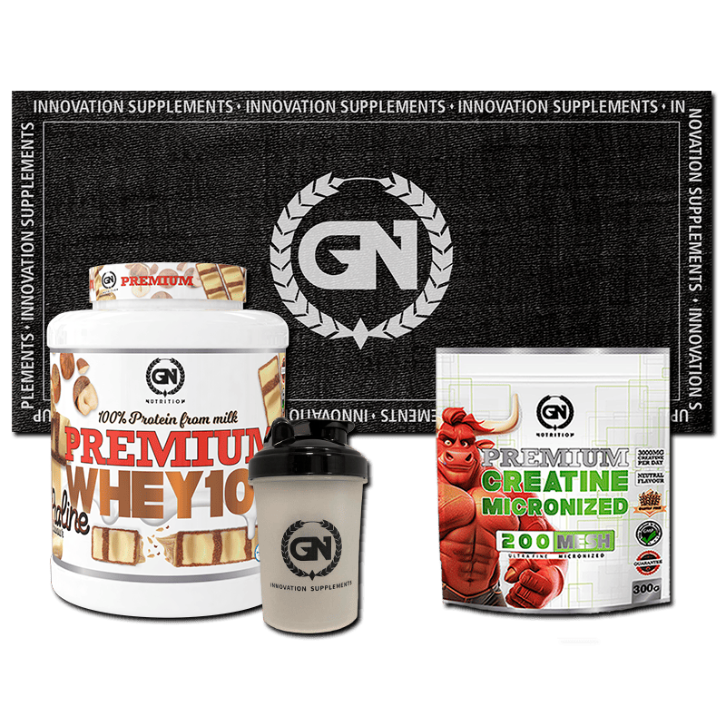 PACK GN: PREMIUM WHEY 2 KG + CREATINA MONOHIDRATO + SHAKER + TOALLA GN