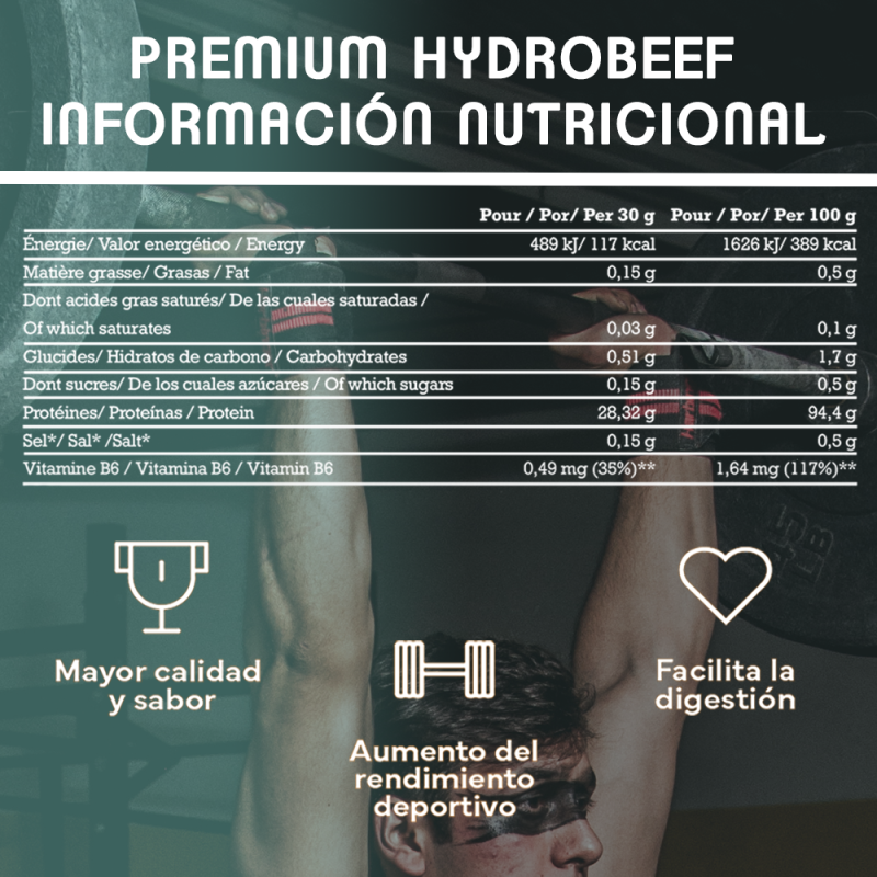 GN NUTRITION HydroBeef Proteína Bovina Hidrolizada | 1,8 kg | Vitamina B6 | Sin Gluten y Baja en Grasas - Imagen 2