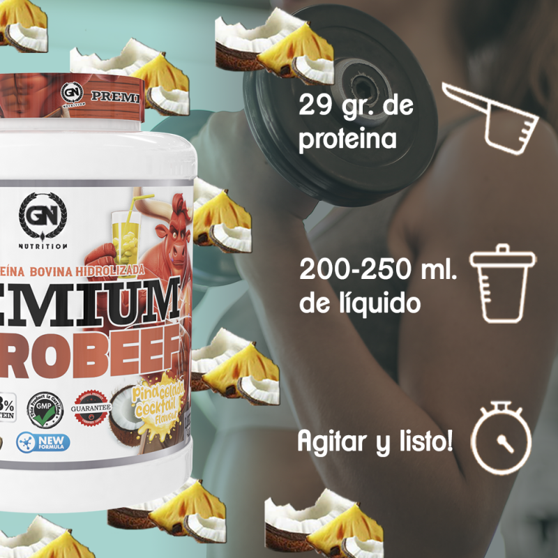 GN NUTRITION HydroBeef Proteína Bovina Hidrolizada | 1,8 kg | Vitamina B6 | Sin Gluten y Baja en Grasas - Imagen 4